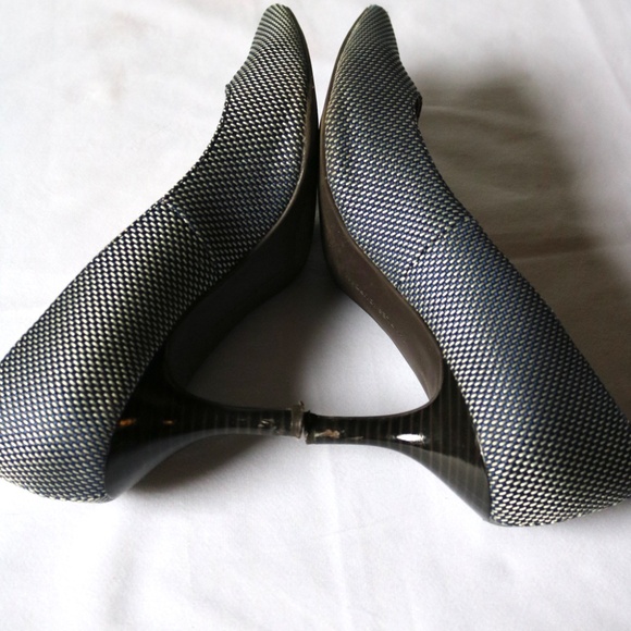 CHARLES JOURDAN 'Teresa' Pointed Toe Pumps 3" Heels Blue Grey Fabric Women's 8 - Picture 7 of 14